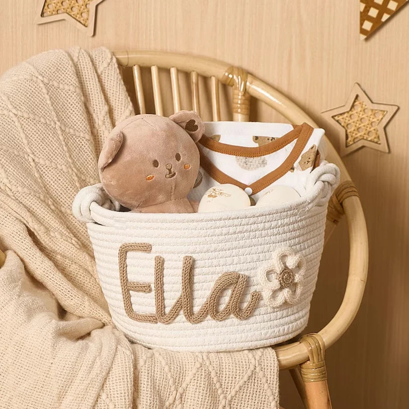 باسكت كروشيه مخصوص باسم طفلك | Cozy Baby Personalized Crochet Basket