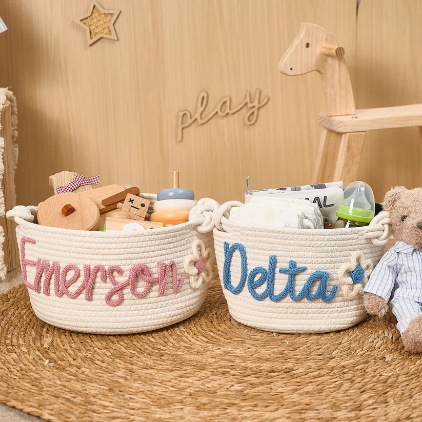 باسكت كروشيه مخصوص باسم طفلك | Cozy Baby Personalized Crochet Basket